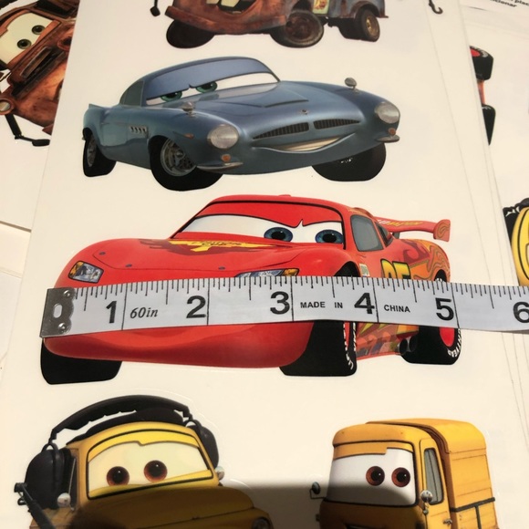 Disney Pixar Cars Peel & Stick Wall Art Stickers 24 Decals Lot 4 Sheets Vinyl - Picture 10 of 11